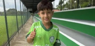Com apenas 7 anos, atleta de Extrema Pedro Simplício é chamado para um período de avaliação no CT do Palmeiras