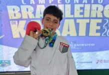 Pietro Tressino, de Extrema, conquista ouro na 1ª etapa do Campeonato Brasileiro de Karatê em Pernambuco