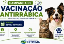 Extrema realiza Campanha de Vacinação Antirrábica 2026 para cães e gatos