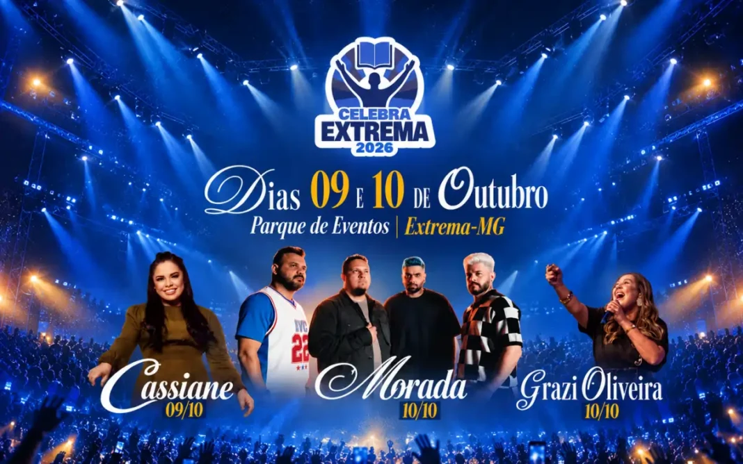 2ª edição do ‘Celebra Extrema’ terá shows de Cassiane e Banda Morada em outubro