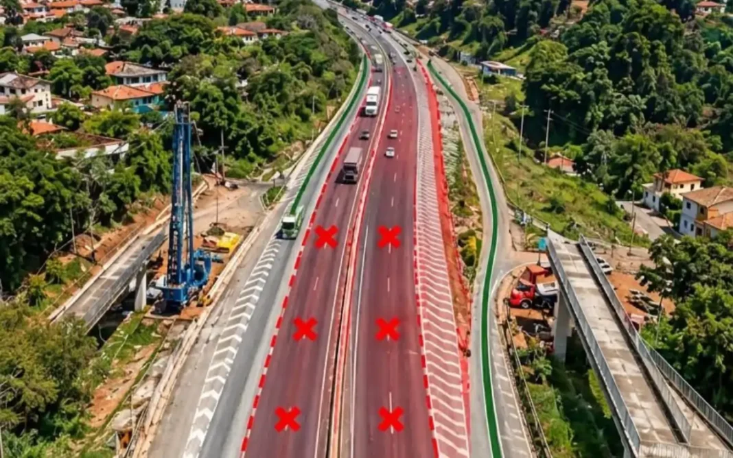 Motoristas terão alterações no tráfego durante as obras, incluindo interdições de faixas e bloqueio total da Fernão Dias.1